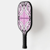 Roze zwart wit Abstract patroon Pickleball Paddle (Links)