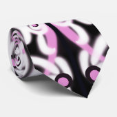 Roze zwart wit Abstract patroon Stropdas (Opgerold)