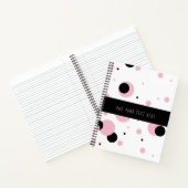 Roze Zwart Wit Abstract Polka Dot Pattern Notitieboek (Binnen)