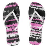 roze zwart-wit abstract teenslippers (Voetbed)