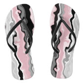 roze zwart-wit abstract teenslippers (Voetbed)