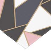 Roze Zwart Wit Abstracte Driehoeken Korte Tafelloper (Hoek)