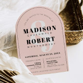 Roze Zwart & Wit Ampersand Photo Arch Wedding Kaart