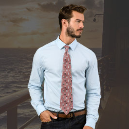 Roze Zwart Wit Ananas Stropdas