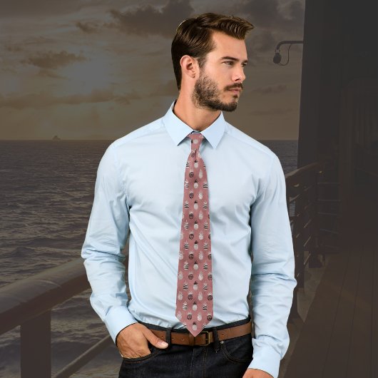 Roze Zwart Wit Ananas Stropdas