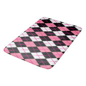 Roze Zwart Wit Argyle Diamond Design Badmat (Gekanteld)
