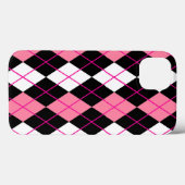 Roze Zwart Wit Argyle Diamond Design Case-Mate iPhone Case (Achterkant (horizontaal))