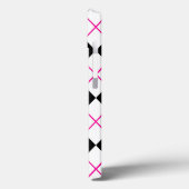 Roze Zwart Wit Argyle Diamond Design Case-Mate iPhone Case (Achterkant / Links)