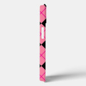 Roze Zwart Wit Argyle Diamond Design Case-Mate iPhone Case (Achterkant / Rechts)