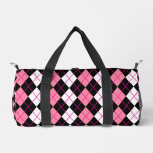 Roze Zwart Wit Argyle Diamond Design Plunjezak
