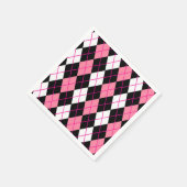 Roze Zwart Wit Argyle Diamond Design Servet (Hoek)