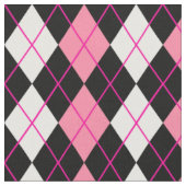 Roze Zwart Wit Argyle Diamond Design Stof (Close Up)