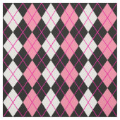 Roze Zwart Wit Argyle Diamond Design Stof (Swatch)