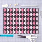Roze Zwart Wit Argyle Diamond Design Tissuepapier (Craft)