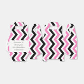Roze zwart-wit chevron bruiloft bedankdoosjes (Uitgevouwen)