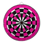 Roze zwart-wit dartboard dartbord (Voorkant)