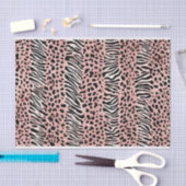 Roze, Zwart-wit Dierenprint Patroon Tissuepapier (Craft)
