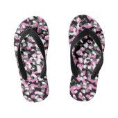 Roze, zwart, wit en grijs Camo abstract Kinder Teenslippers (Voetbed)