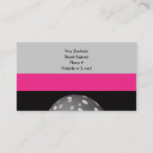 Roze zwart-wit- en grijs-vormig ontwerp visitekaartje (Achterkant)