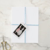 Roze Zwart-Wit Flapper Stijl Cadeaulabel (Met Touw)