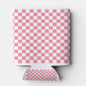 Roze Zwart & Wit geruit Blikjeskoeler (Achterkant)