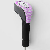 Roze Zwart Wit Geruit Monogram Golfheadcover (Schuin)