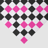 Roze Zwart Wit Geruit Patroon Ontwerp Tissuepapier (Detail)
