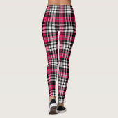 Roze Zwart Wit Geruit Schotse Ruit Leggings (Achterkant)