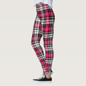 Roze Zwart Wit Geruit Schotse Ruit Leggings (Links)