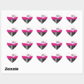 Roze, Zwart, Wit Gestreept 16e Verjaardag Sticker (Vel)