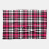 Roze Zwart Wit Gestreepte Tartan Theedoek (Horizontaal)