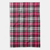 Roze Zwart Wit Gestreepte Tartan Theedoek (Verticaal)