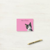 Roze Zwart Wit Kitty Kat Post-it® Notes (Op bureau)