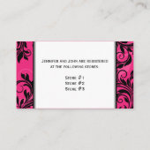 Roze Zwart Wit Kroonluchter Bruiloft Behuizing Kaa Informatiekaartje (Achterkant)