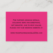 Roze Zwart Wit Kroonluchter Bruiloft Behuizing Kaa Informatiekaartje (Achterkant)