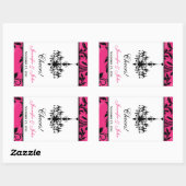 Roze Zwart Wit Kroonluchter Wijnfles Sticker (Vel)