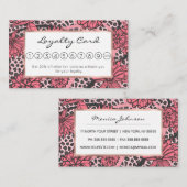 roze zwart-wit lak printpatroon klantenkaartje (Voorkant / Achterkant)