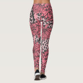roze zwart-wit lak printpatroon leggings (Achterkant)