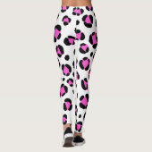 Roze Zwart Wit Luipaard Dierenprint Leggings (Achterkant)