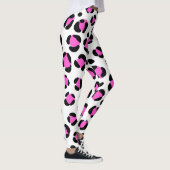 Roze Zwart Wit Luipaard Dierenprint Leggings (Rechts)