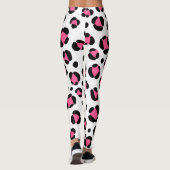 Roze Zwart Wit Luipaard Dierenprint Leggings (Achterkant)