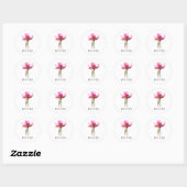 Roze Zwart Wit Modern Classic Ronde Sticker (Vel)