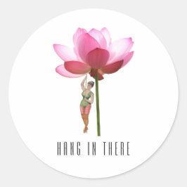 Roze Zwart Wit Modern Classic Ronde Sticker