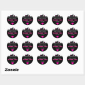 Roze Zwart, Wit Motorfiets Biker Dank u Ronde Sticker (Vel)