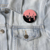 Roze, Zwart & Wit New York City Pinback Button (In situ)