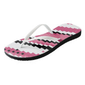 roze zwart-wit pixelkunst teenslippers (Schuin)