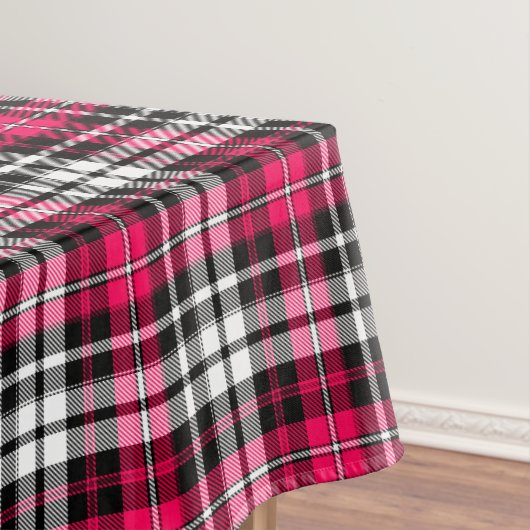 Roze Zwart Wit Plaid Schotse Ruit Tafelkleed (Voorbeeld)