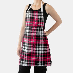 Roze Zwart Wit Plaid Tartan Schort