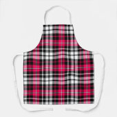 Roze Zwart Wit Plaid Tartan Schort (Voorkant)