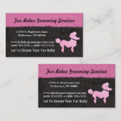 Roze Zwart Wit Poedel Pet Services Groomer Visitekaartje (Voorkant / Achterkant)
